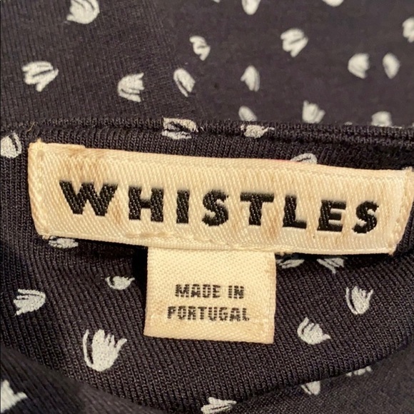 Whistles navy print draped elbow sleeve dress - Picture 6 of 6